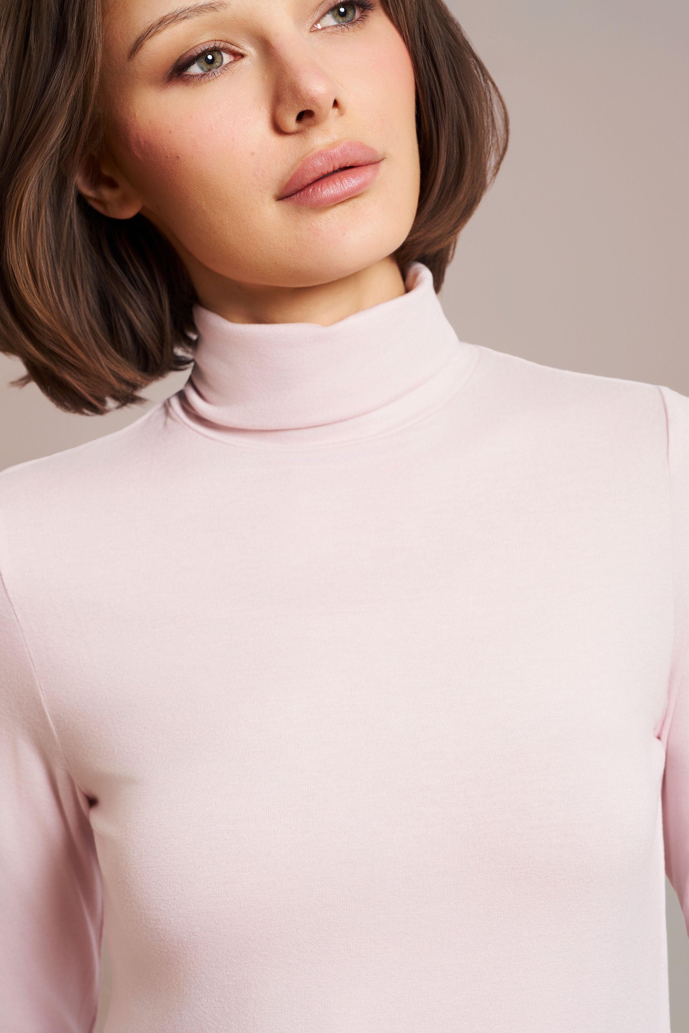 Majestic Soft Touch Long Sleeve Turtleneck in Petale
