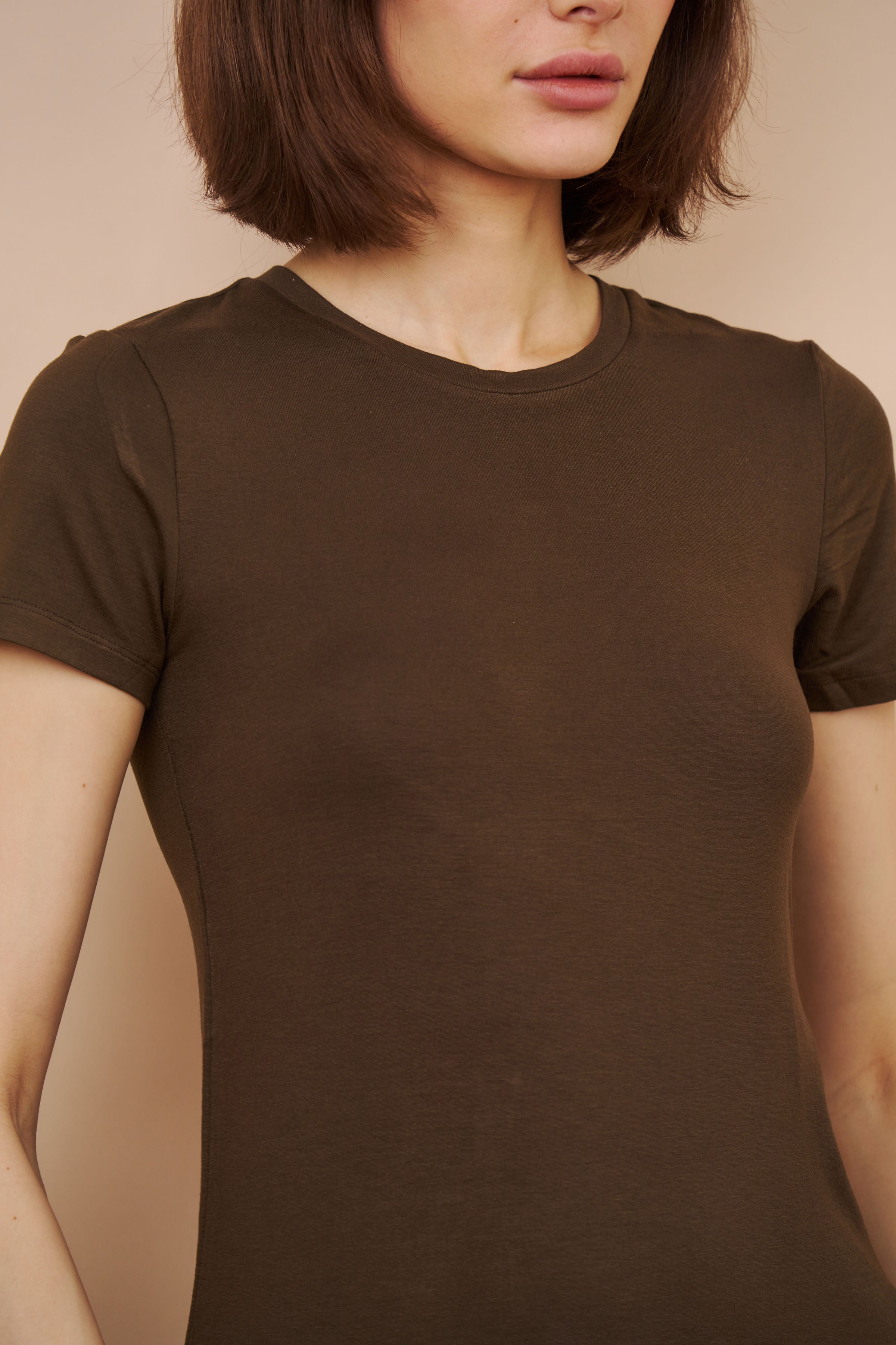 Majestic Soft Touch Short Sleeve Crewneck in Tonka