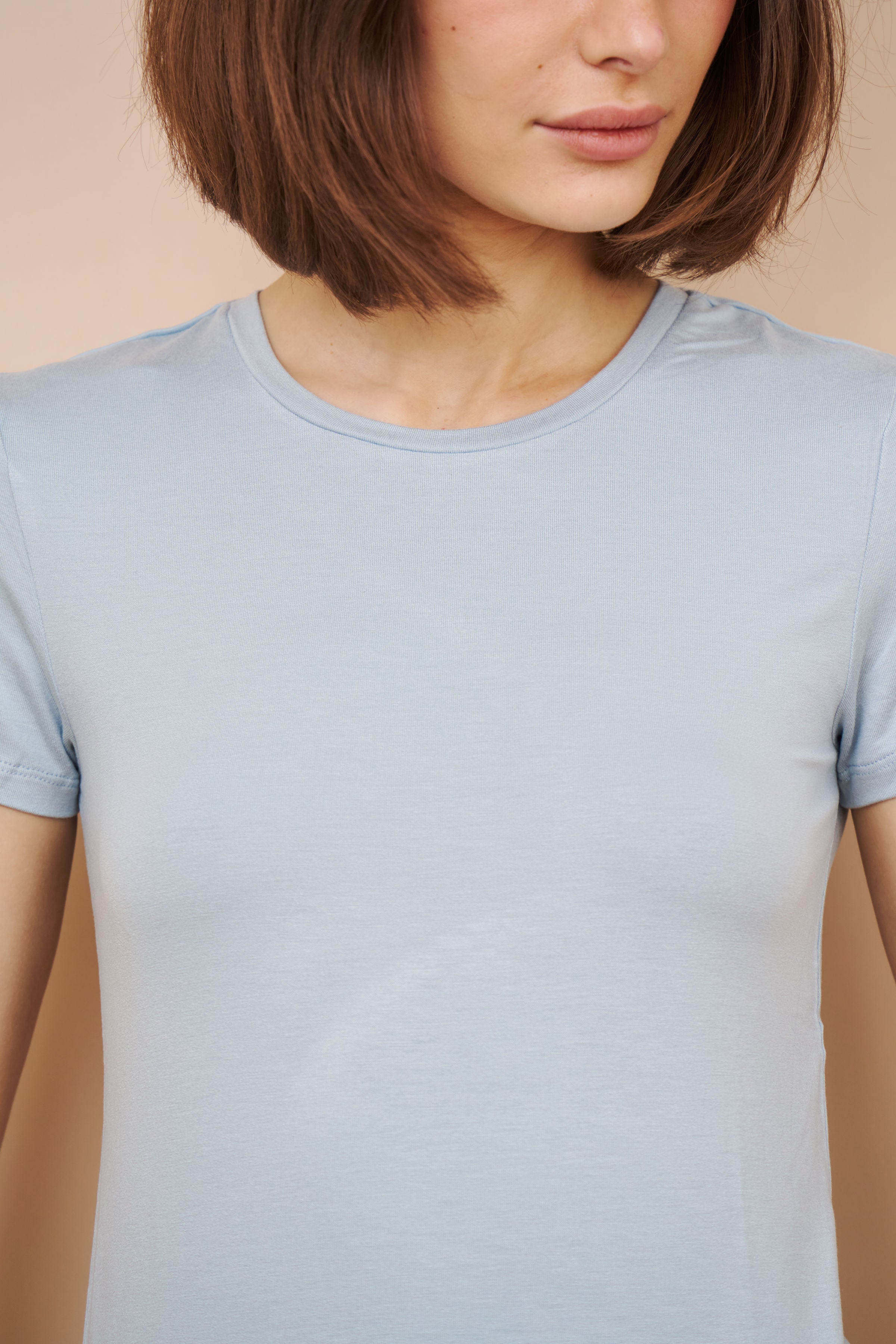 Majestic Soft Touch Short Sleeve Crewneck in Bleu Calanques