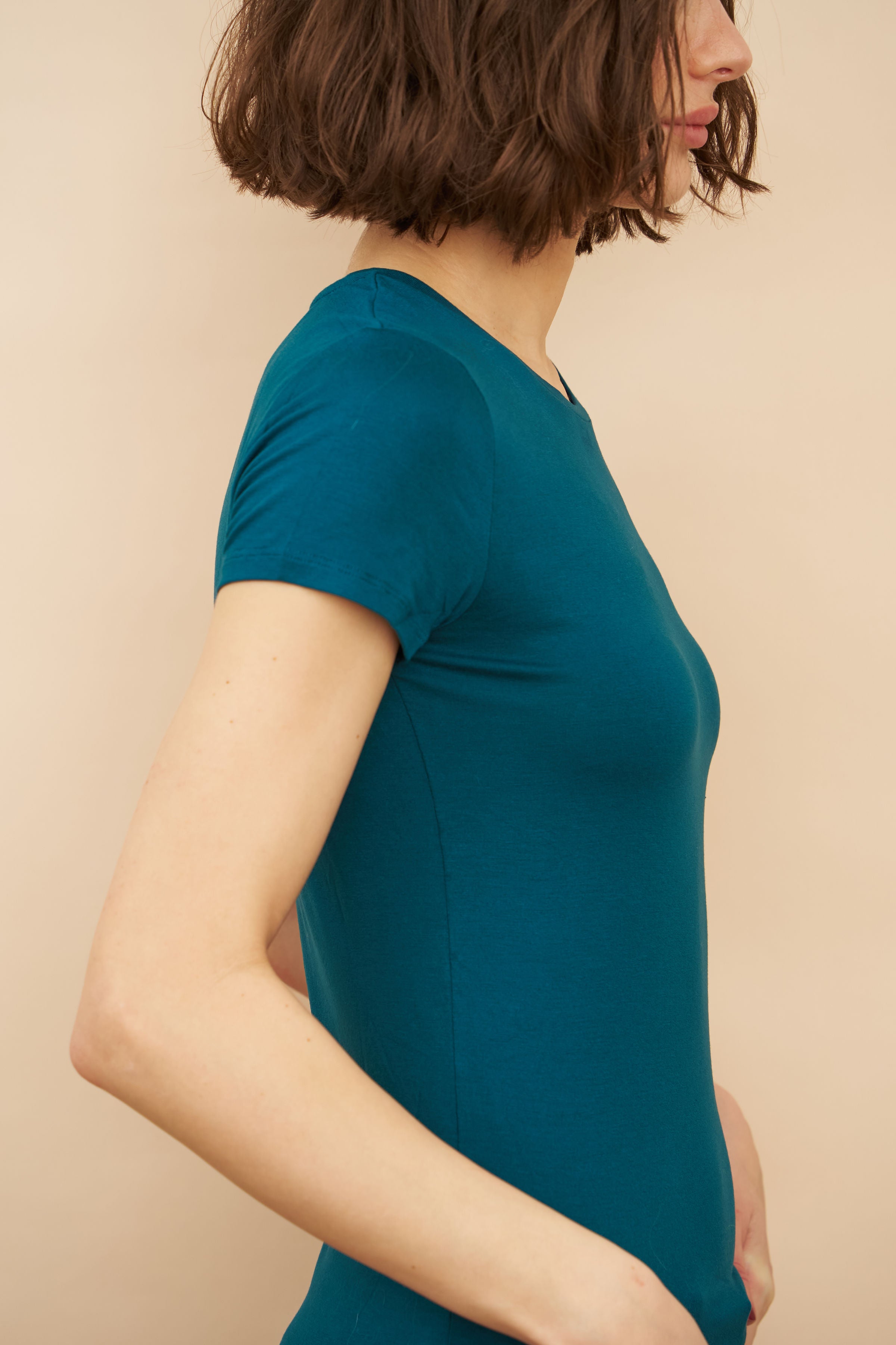 Majestic Soft Touch Short Sleeve Crewneck in Bleu Majestic