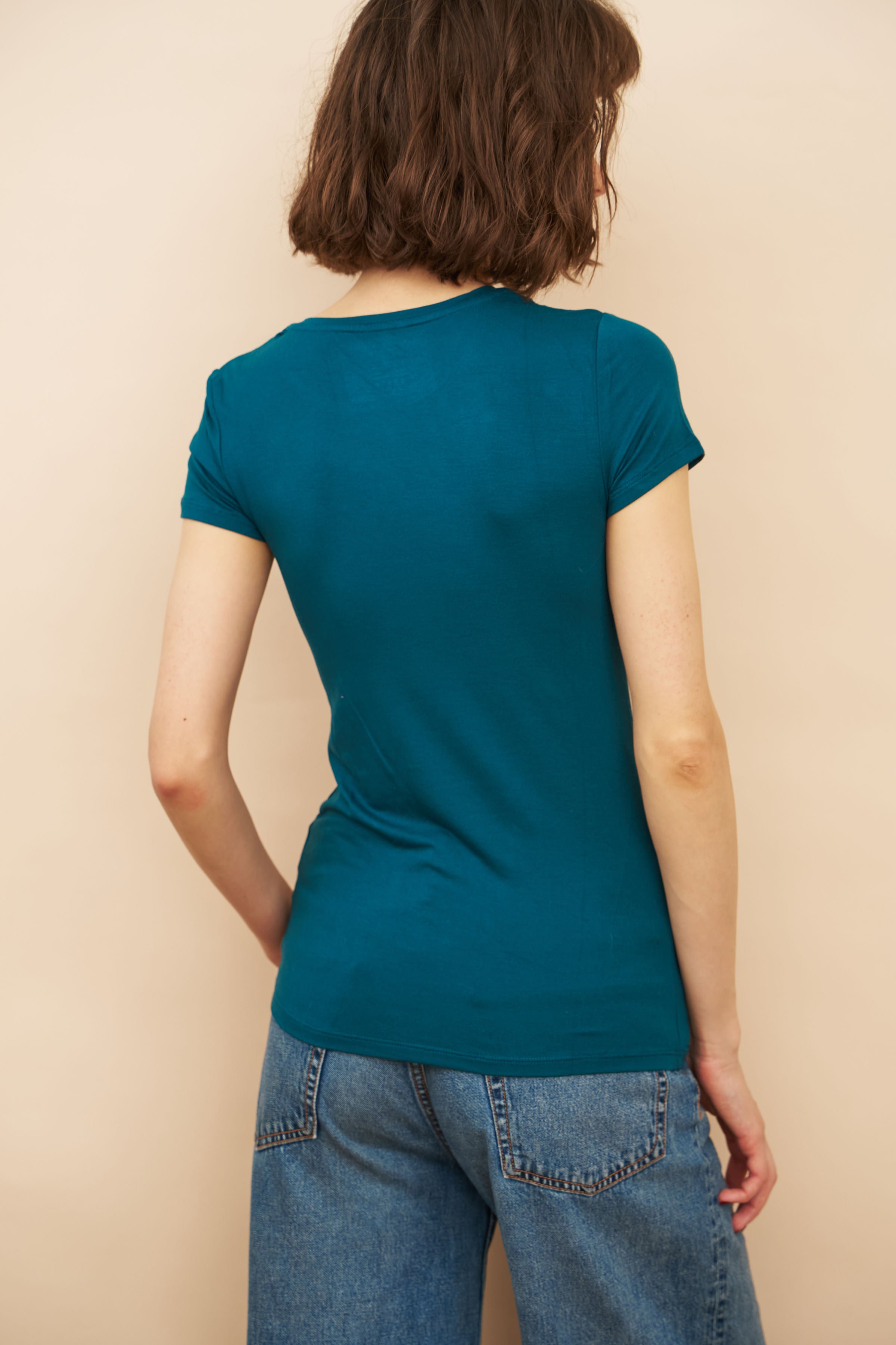 Majestic Soft Touch Short Sleeve Crewneck in Bleu Majestic