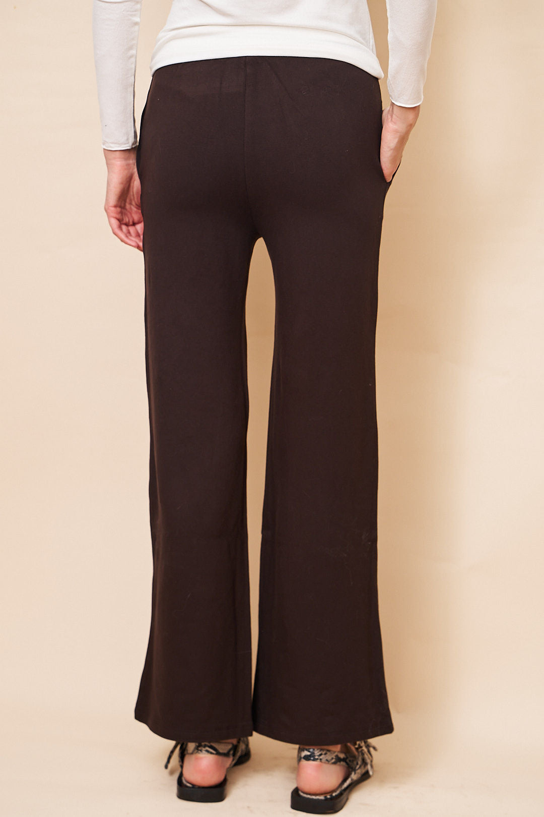 Majestic French Terry Wide Leg Pant in Coffee
