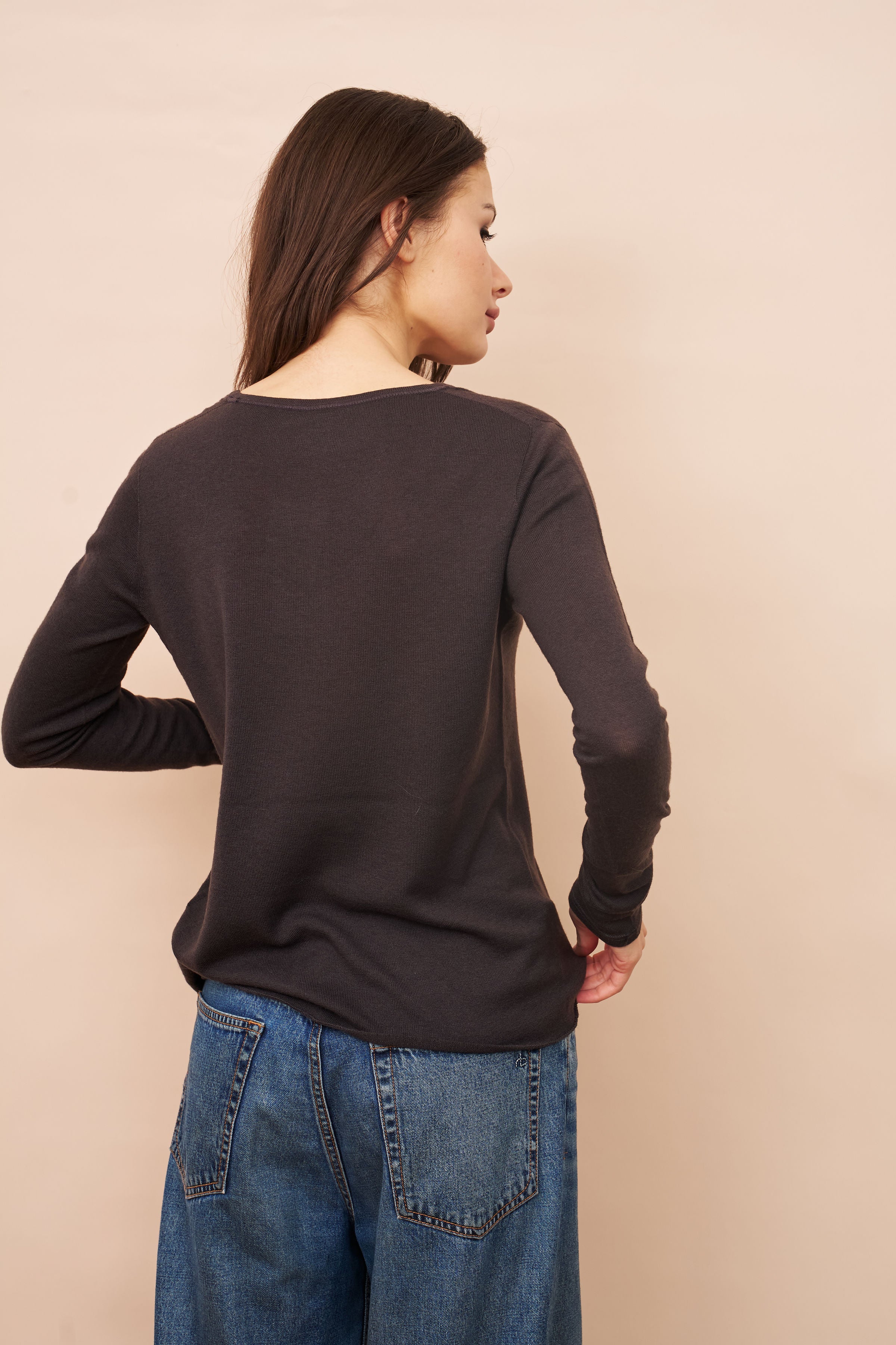100% Machine Washable Cashmere V-Neck Long Sleeve Sweater