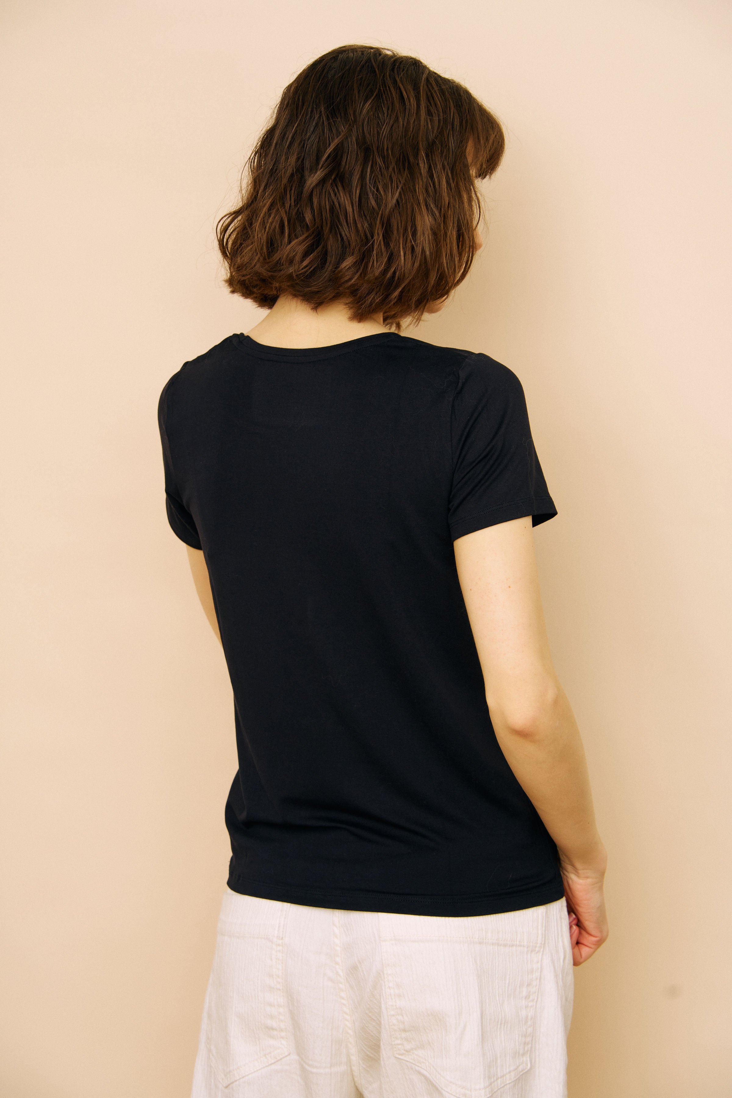 Soft Touch Short Sleeve Semi Relaxed Crewneck in Marine