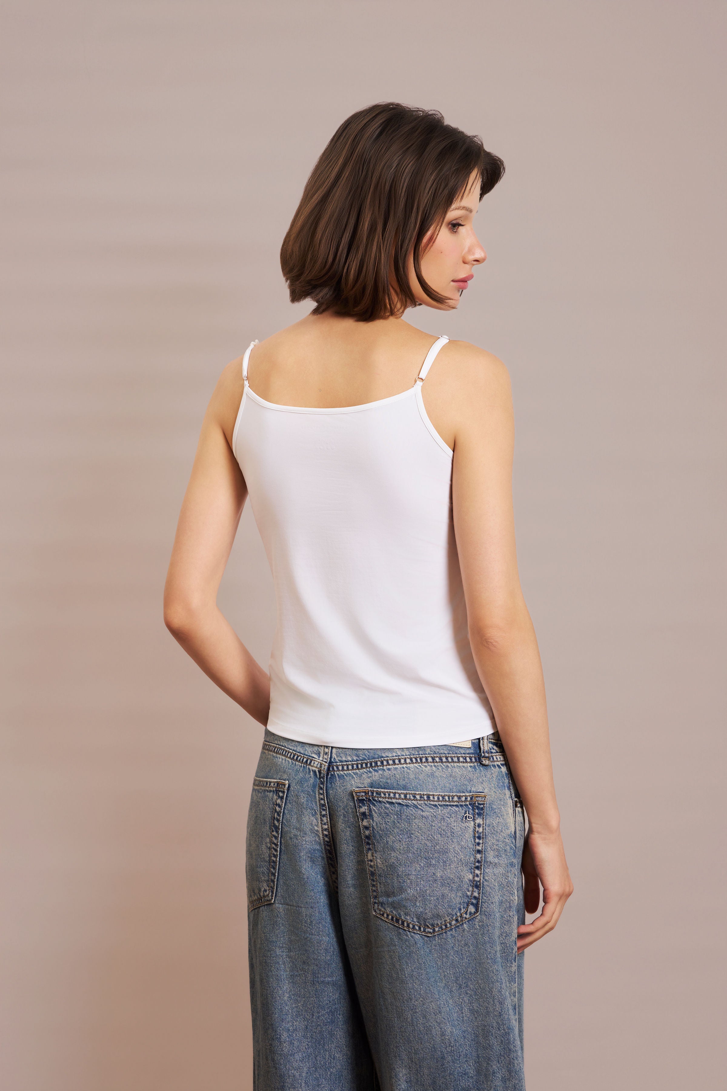 Jersey Stretch Cami in Blanc