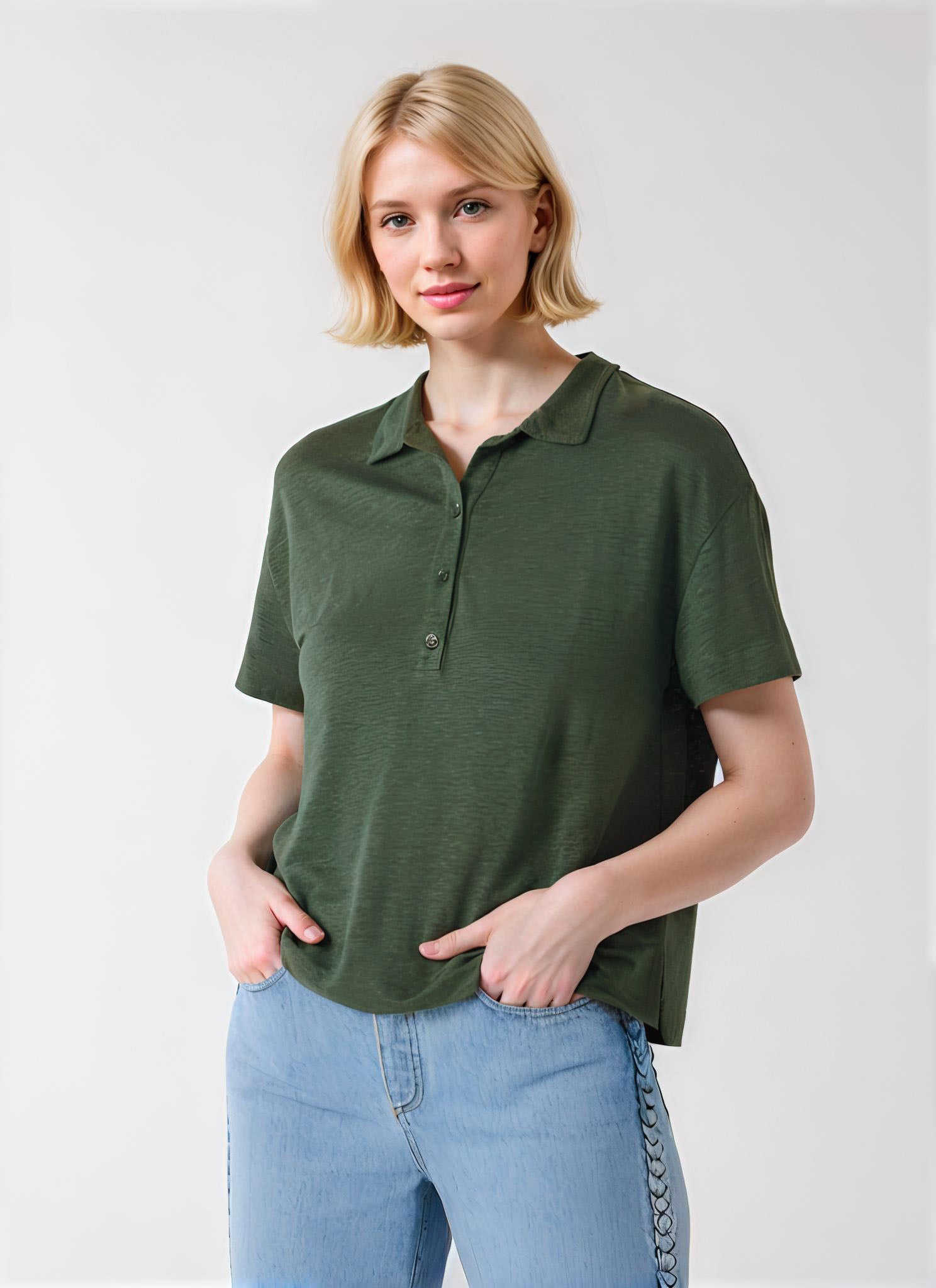 Tシャツ・カットソー MAJESTIC FILATURES Linen short-sleeved polo shirt Majestic Filatures Soft Touch Short-Sleeve Polo T-Shirt