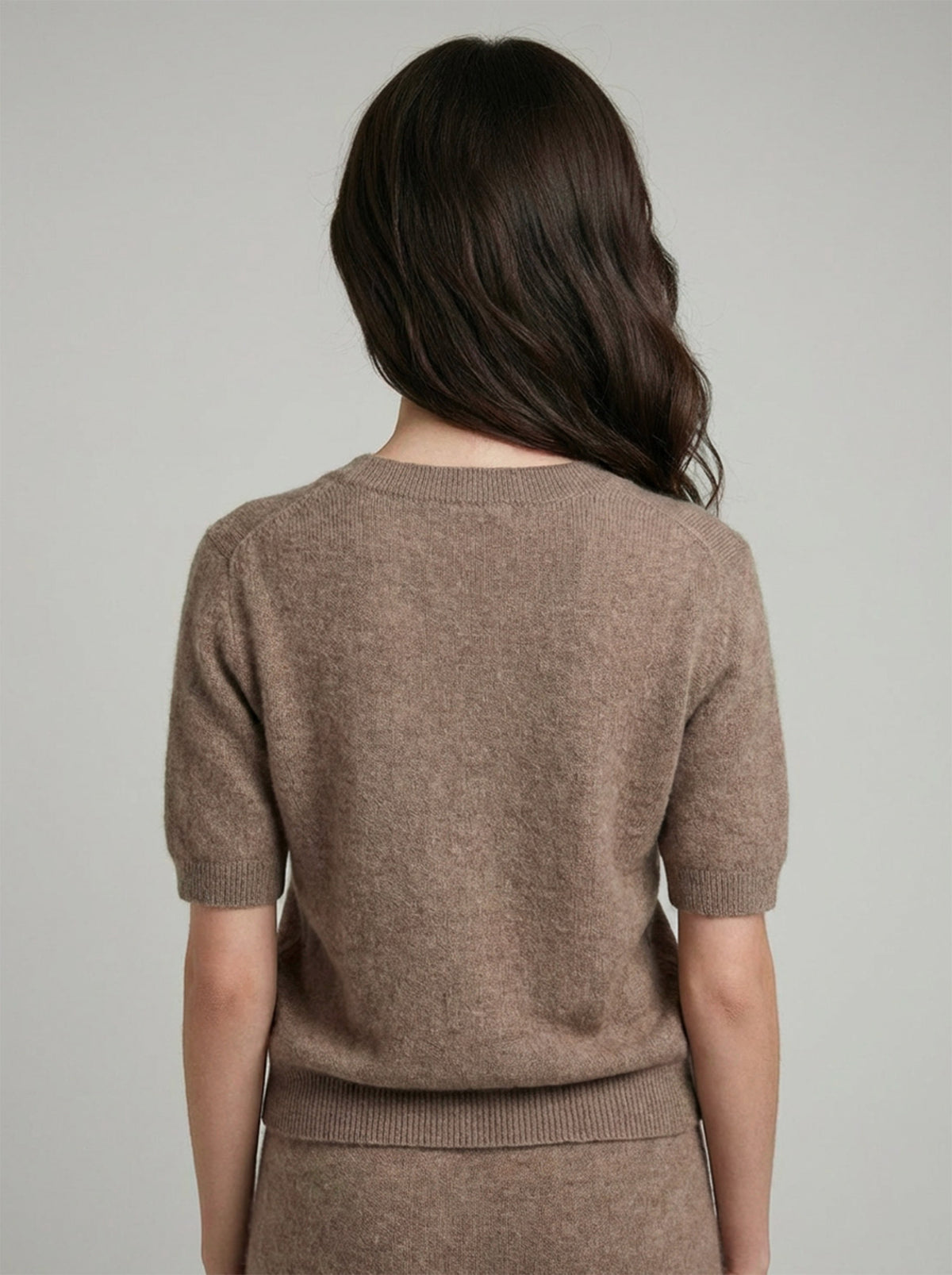 Cashmere Short Sleeve Sweater in Desert