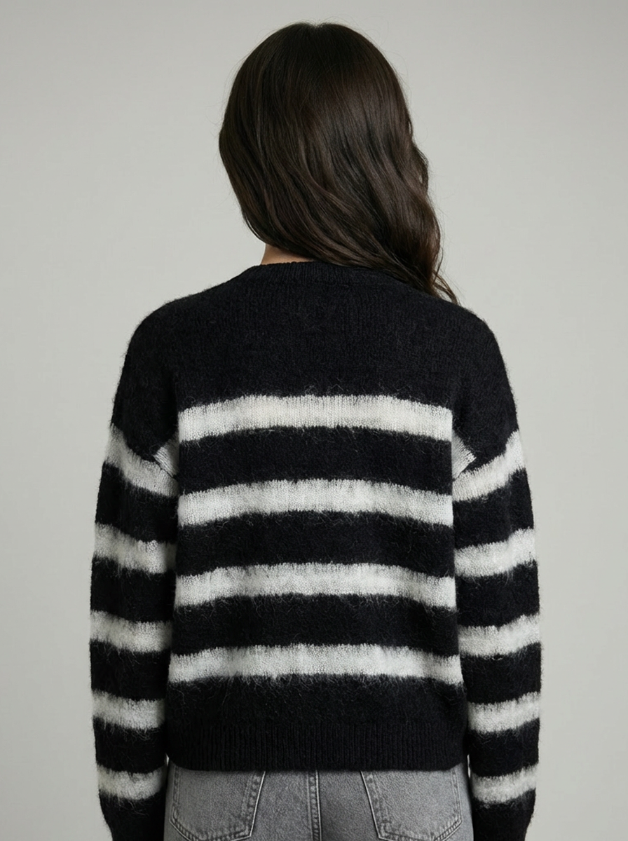 Merino Fox Striped Cardigan