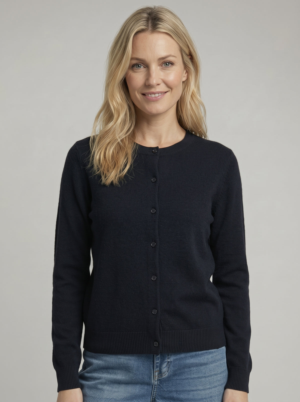 Cashmere Cardigan in Marine