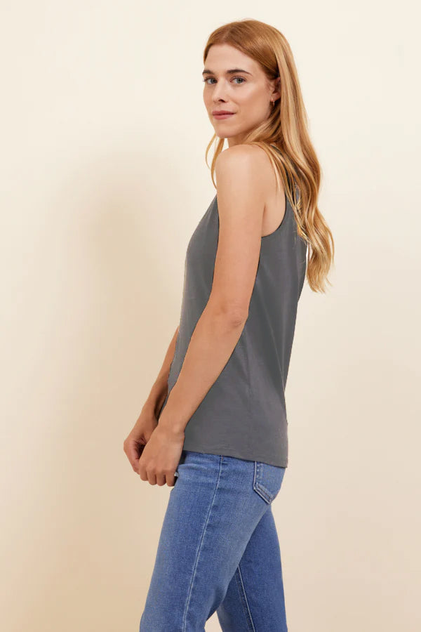 Majestic Stretch Linen Tank in Pirate