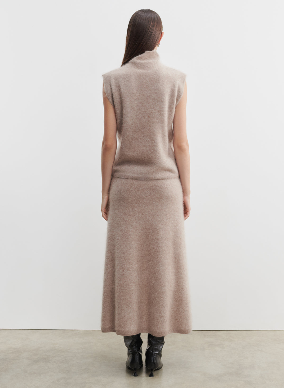 Cashmere Maxi Skirt in Desert