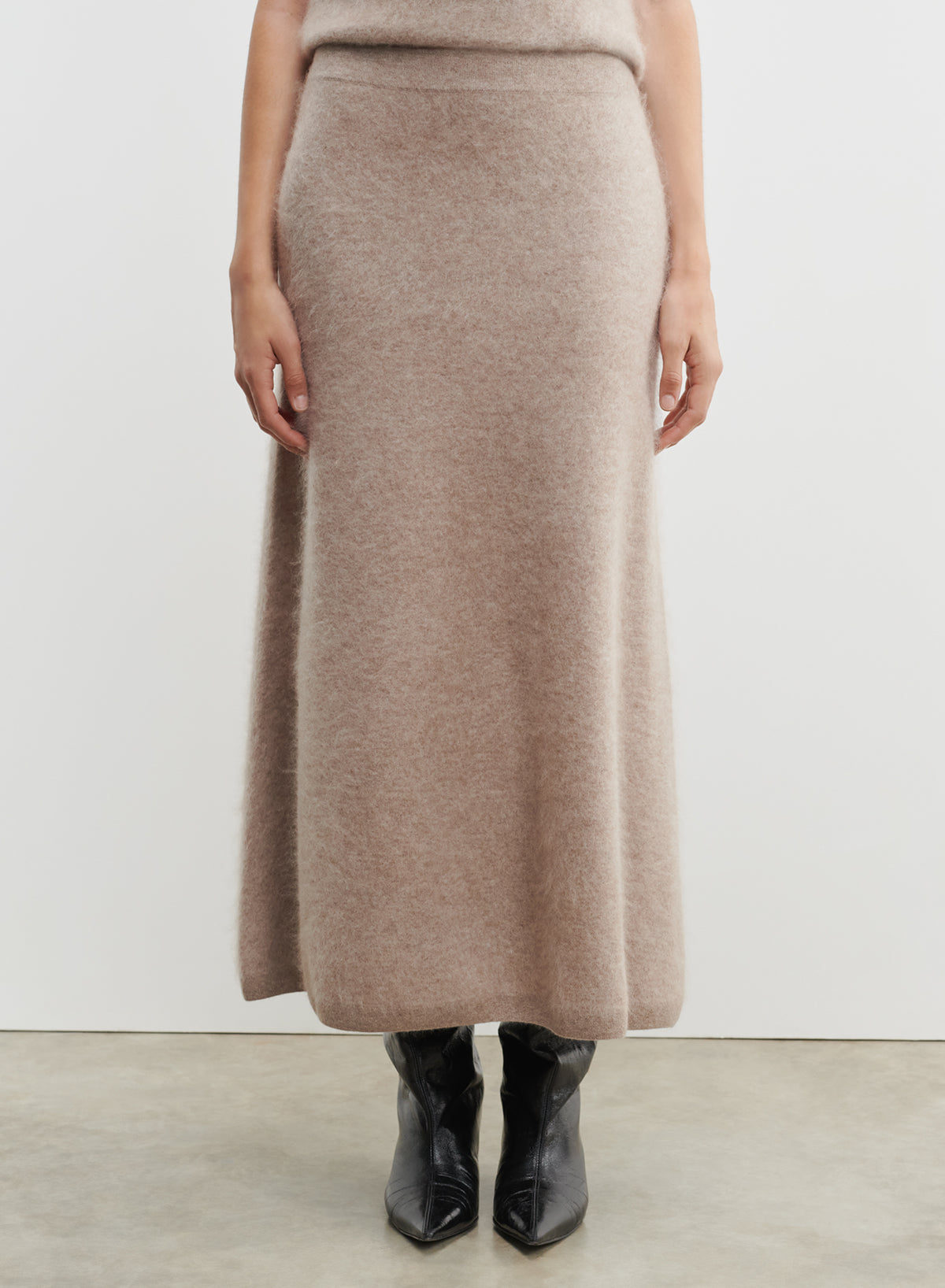Cashmere Maxi Skirt in Desert