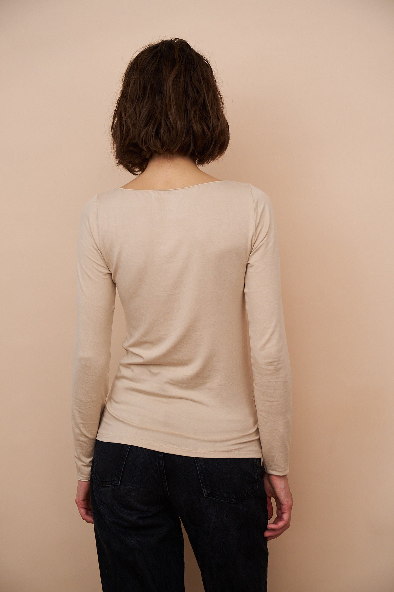 Majestic Soft Touch Long Sleeve Boatneck in Ficelle