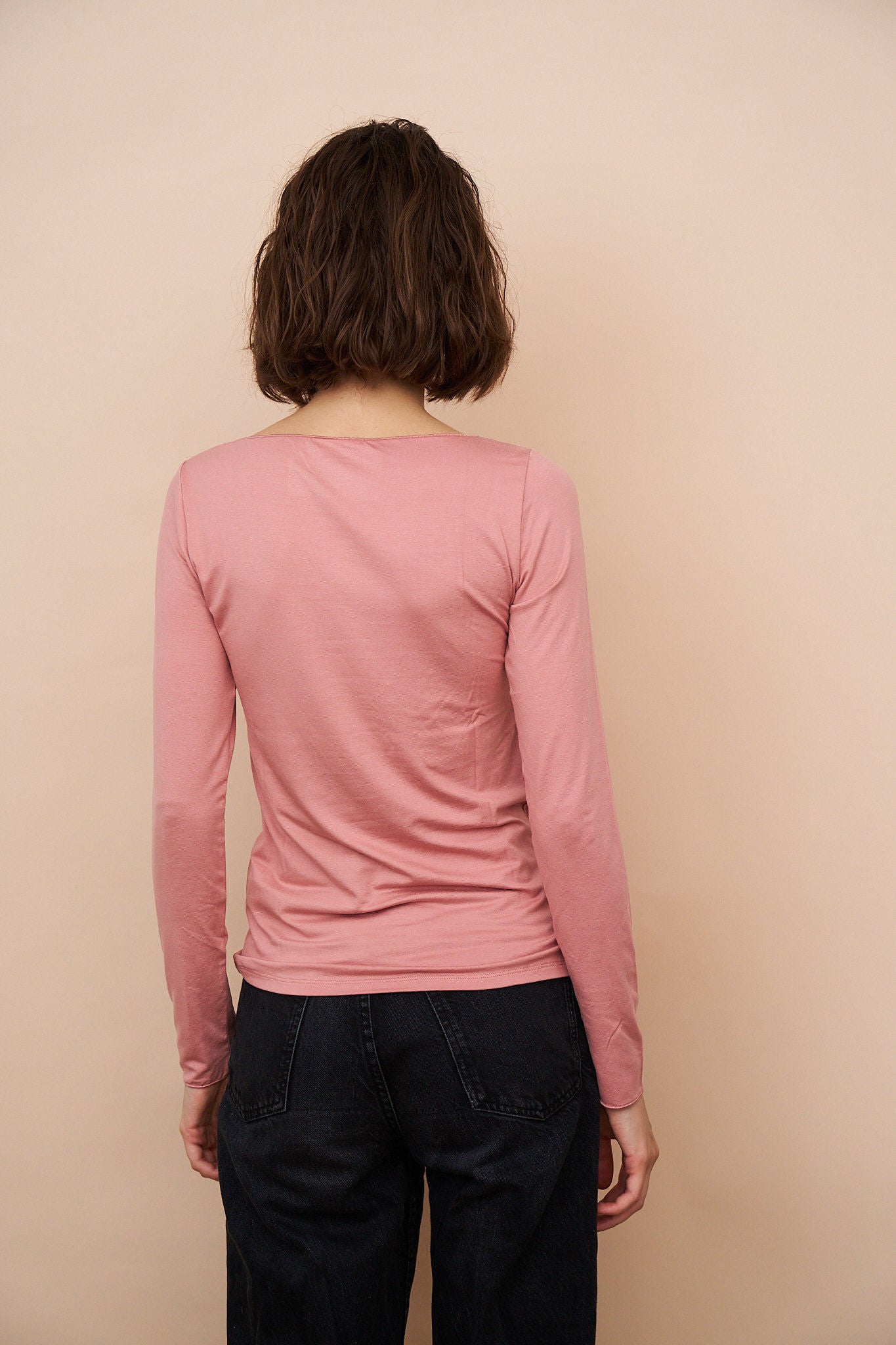 Majestic Soft Touch Long Sleeve Boatneck in Rosewood