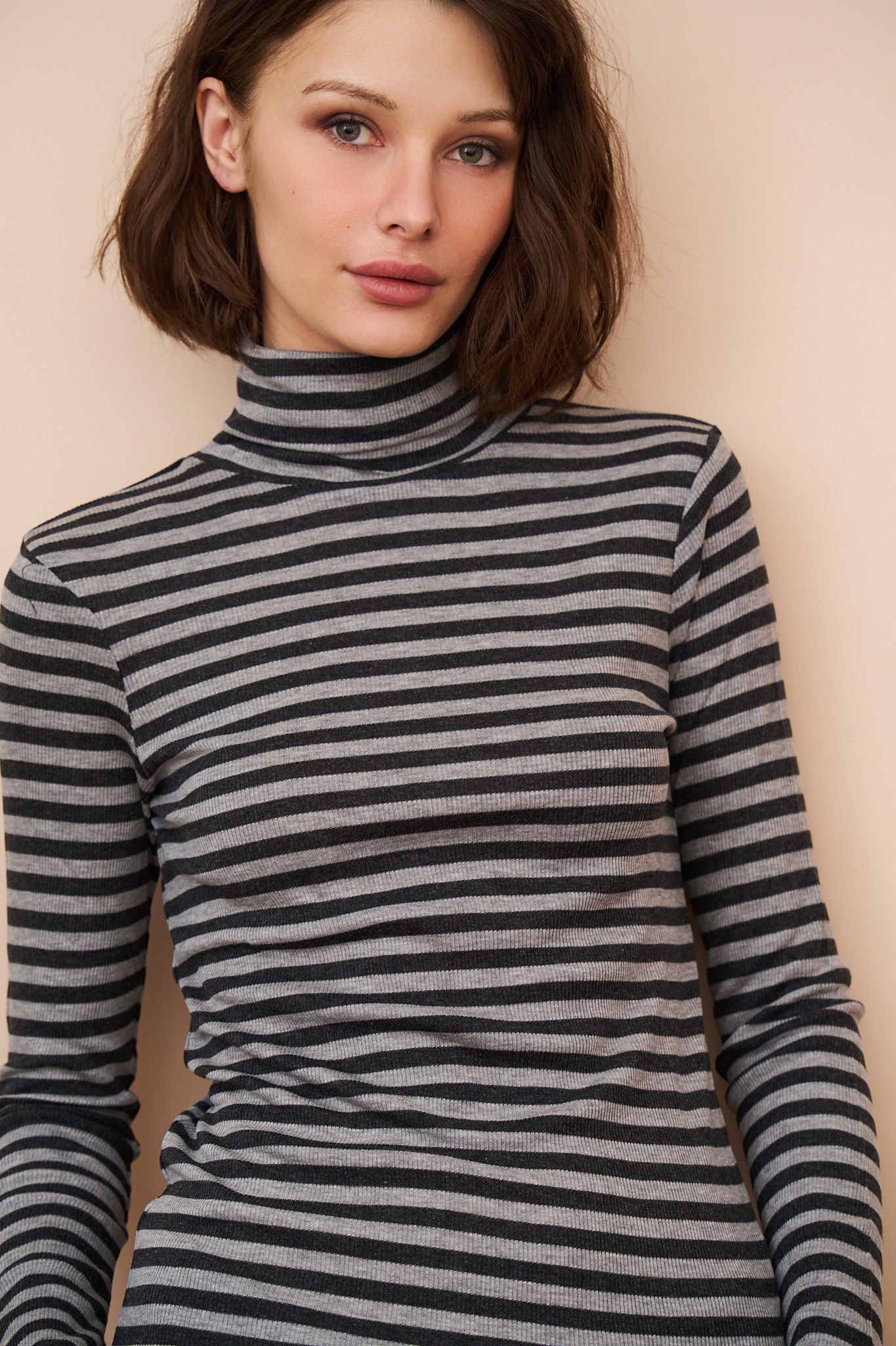 Organic Cotton Striped Turtleneck