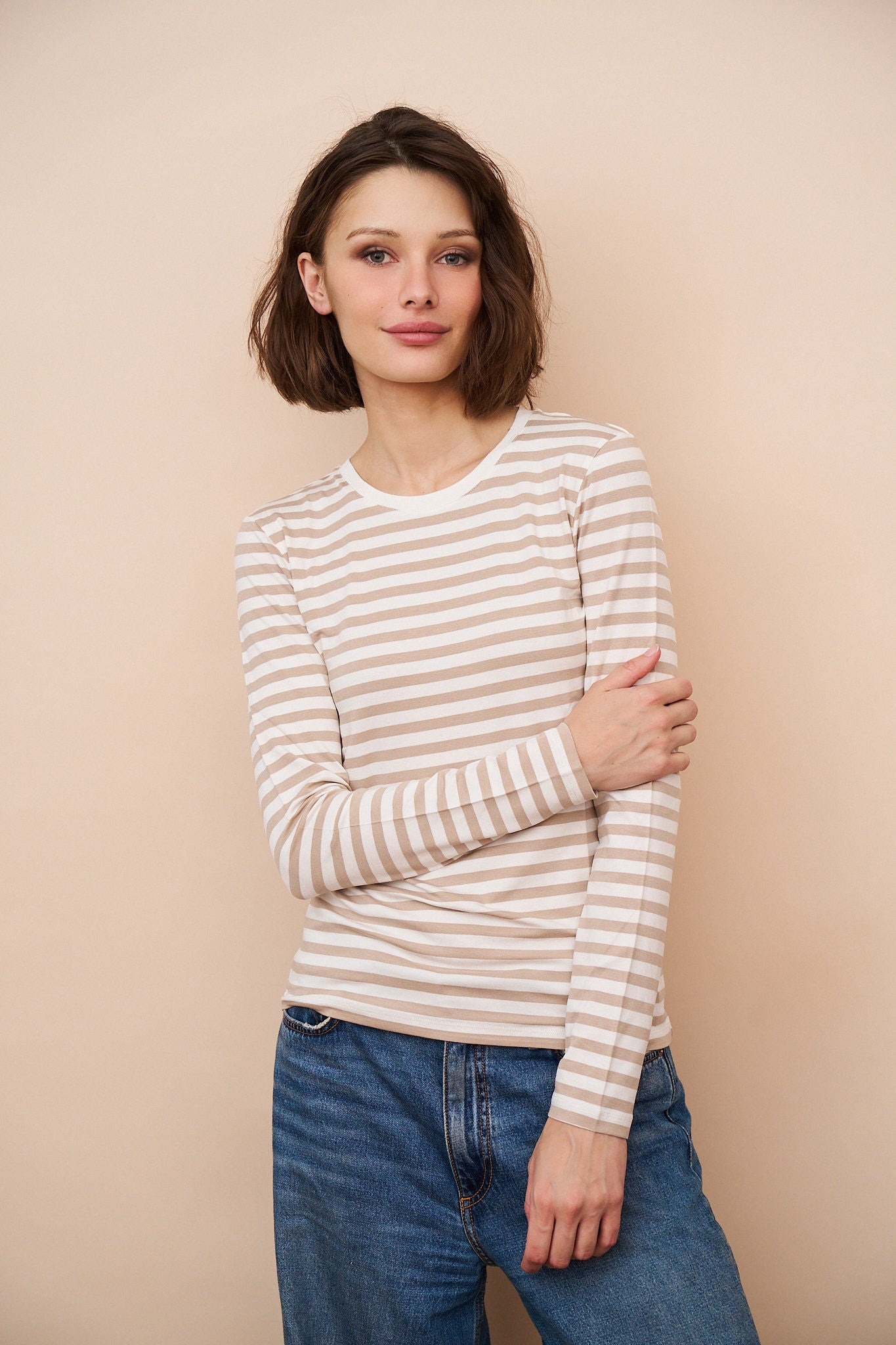 Majestic Soft Touch Striped Crewneck