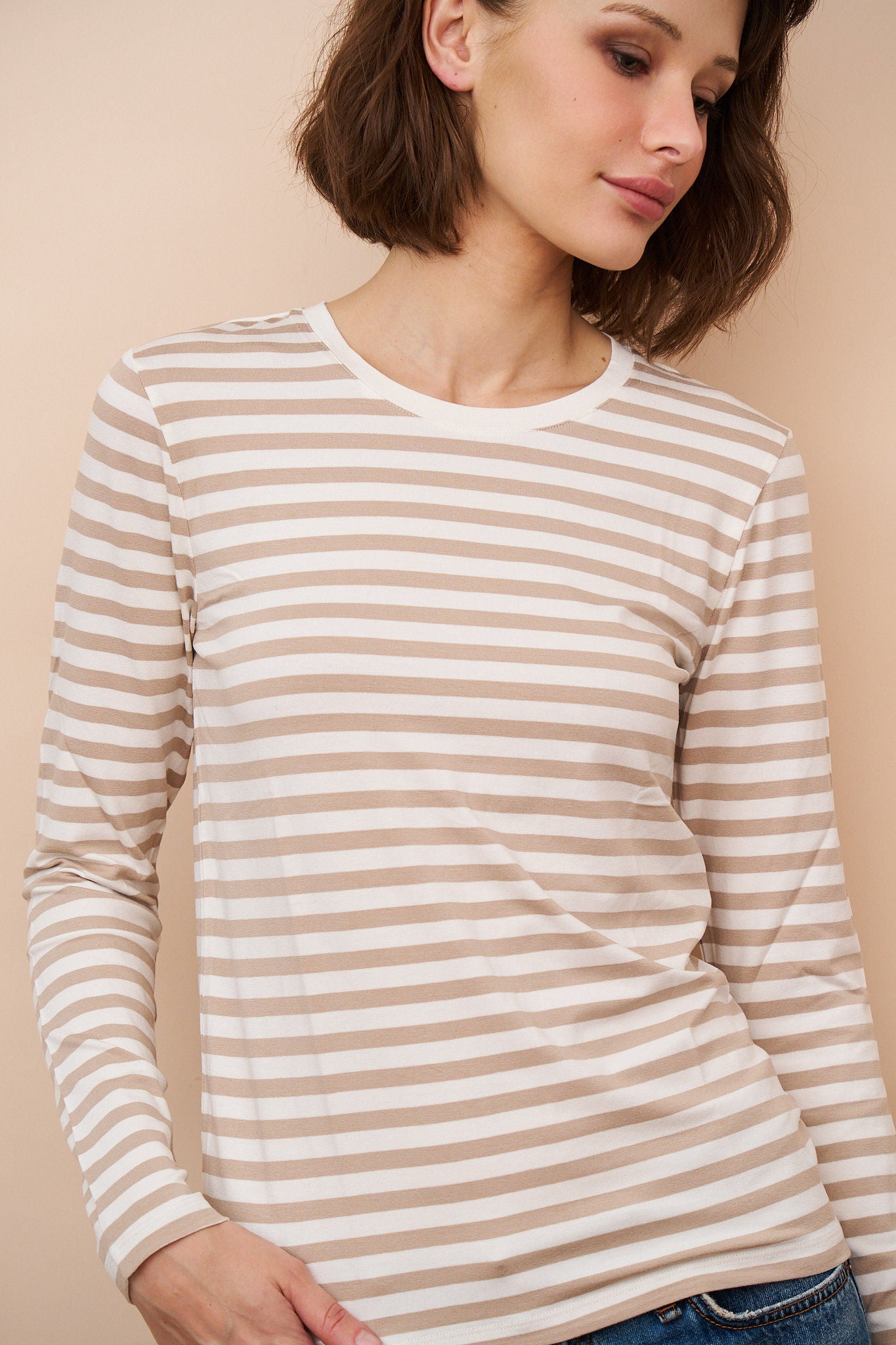 Majestic Soft Touch Striped Crewneck