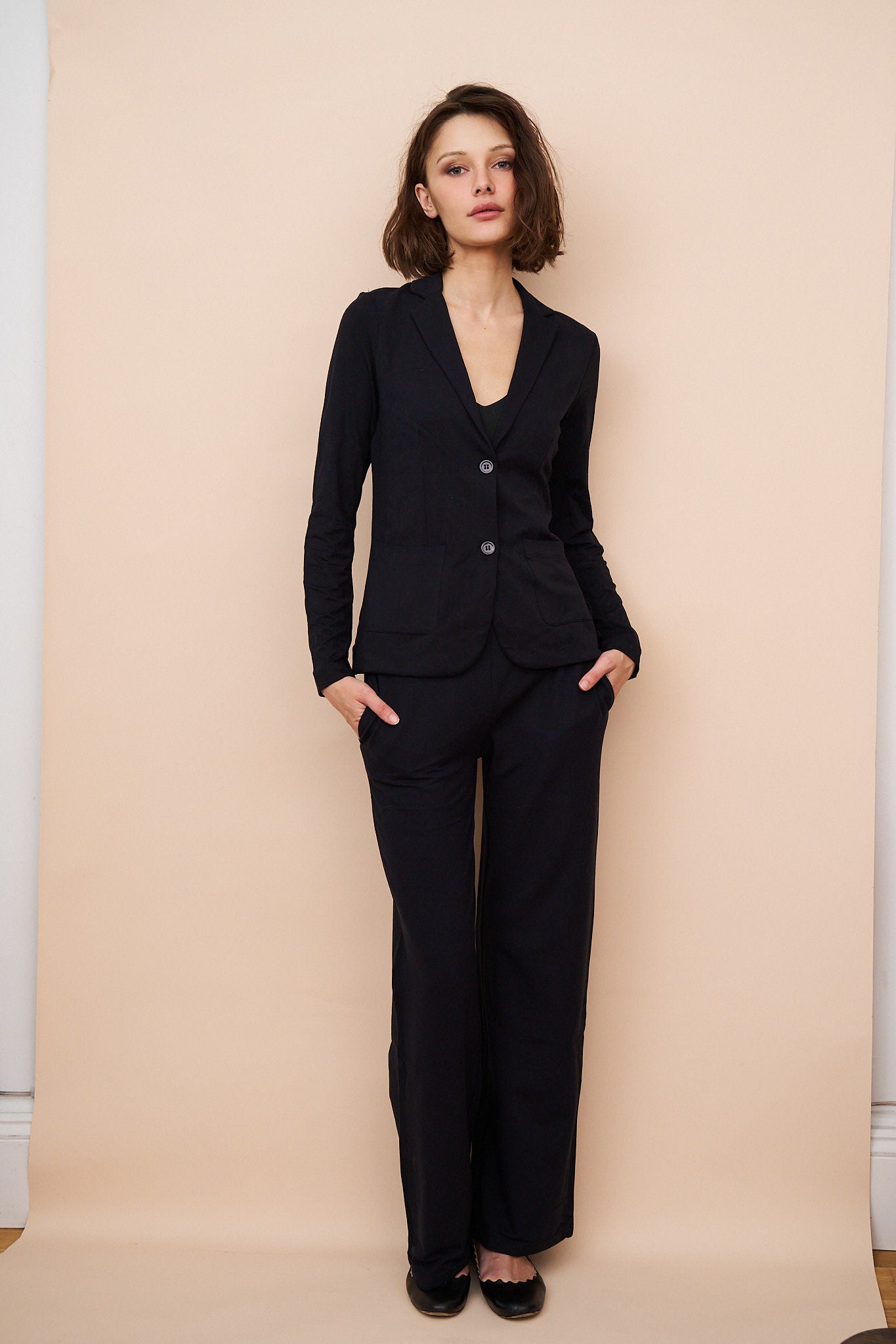 Majestic French Terry Wide Leg Pant in Marine