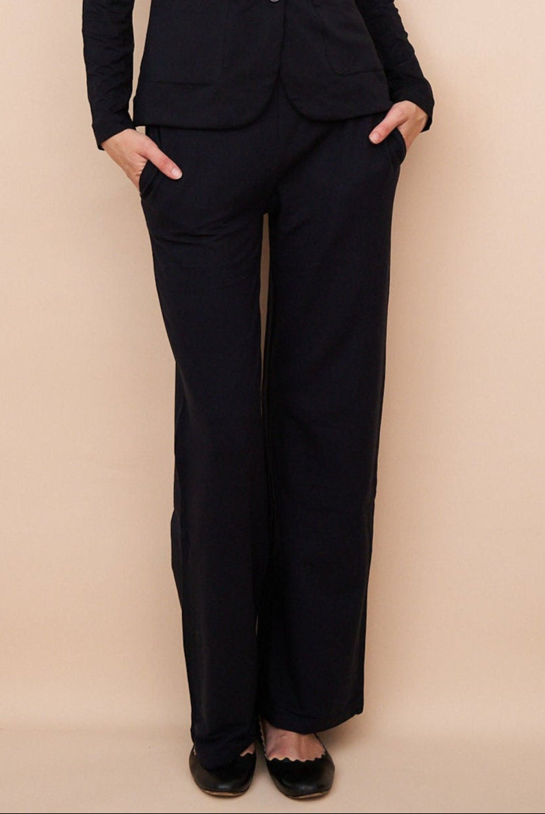 Majestic French Terry Wide Leg Pant in Marine