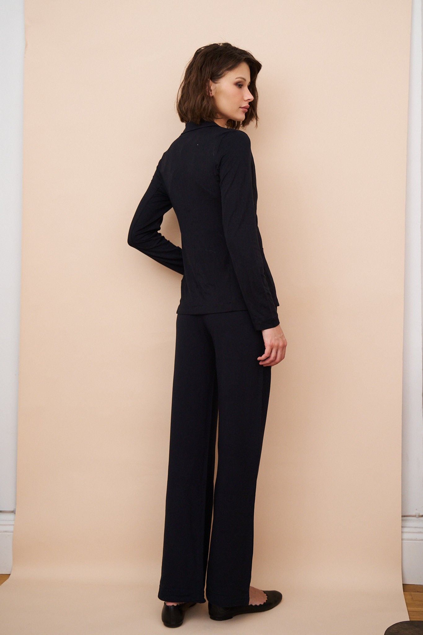 Majestic French Terry Wide Leg Pant in Marine