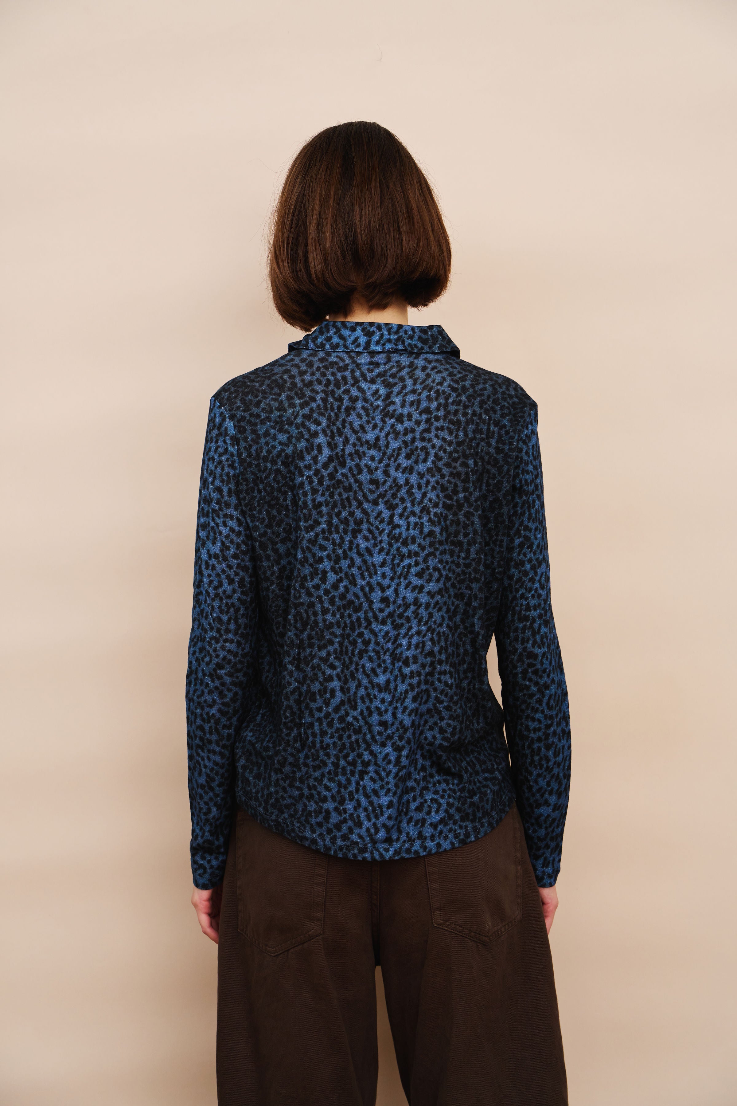 Cotton Cashmere Leopard Novelty Shirt