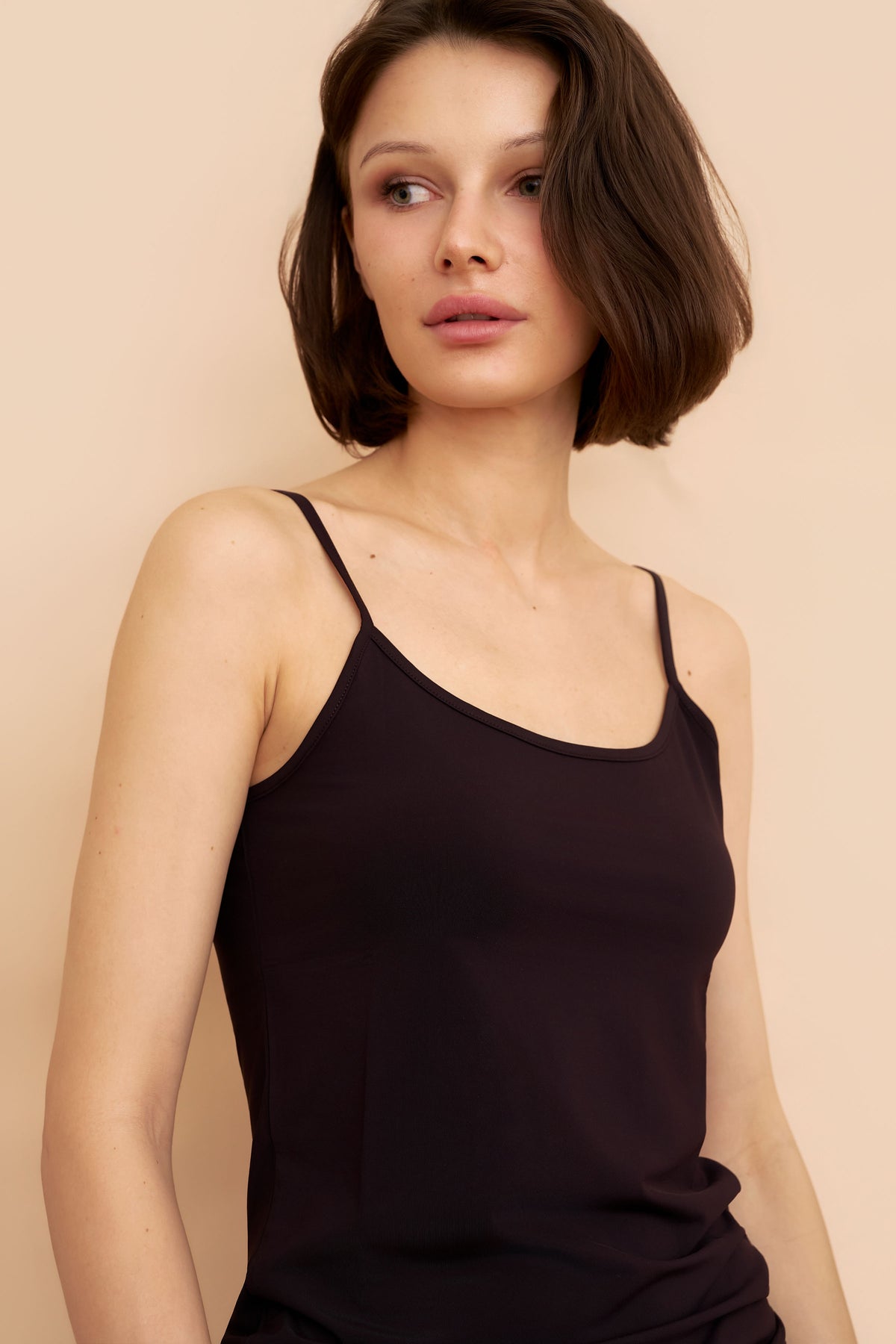Jersey Stretch Cami in Aubergine