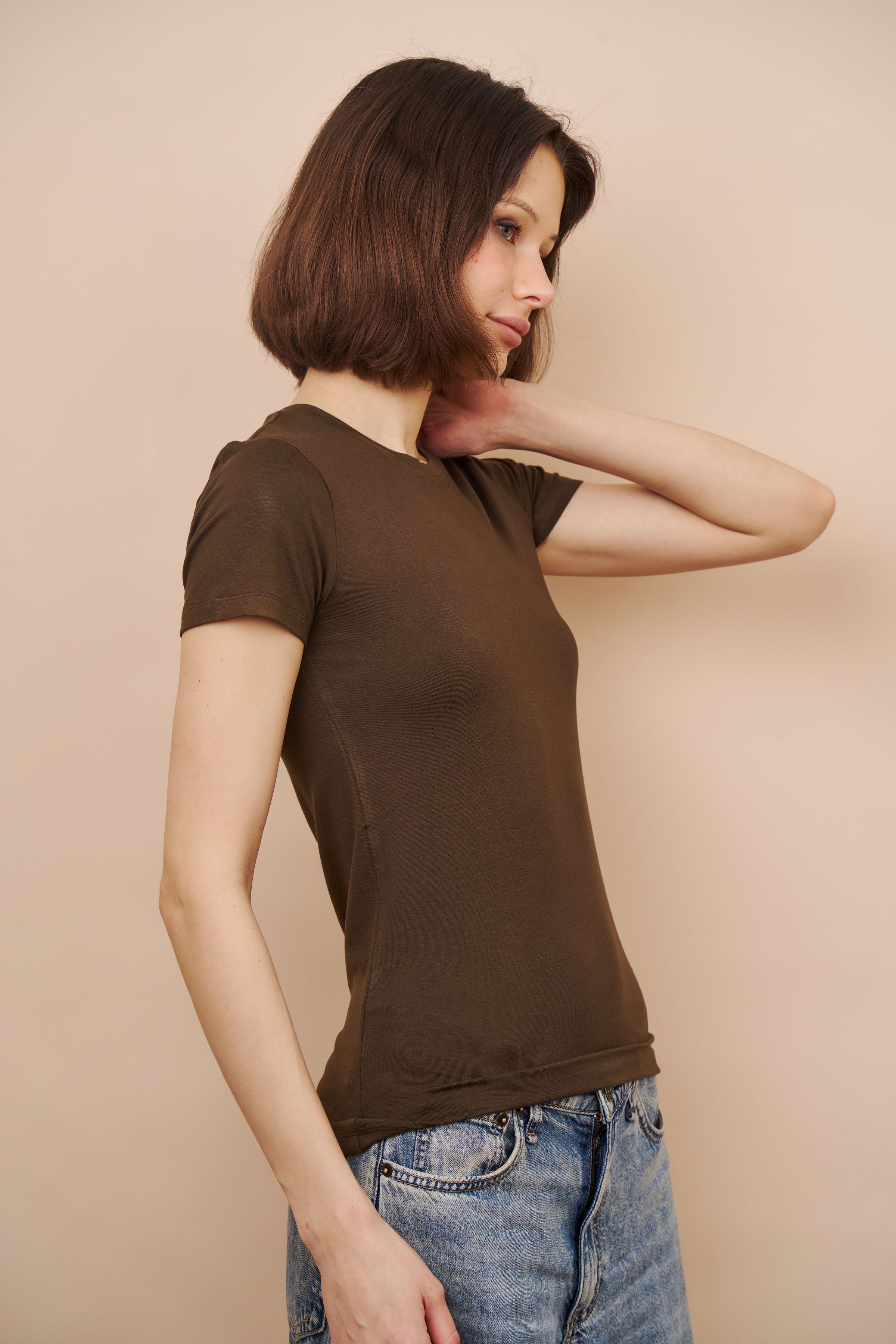 Majestic Soft Touch Short Sleeve Crewneck in Tonka