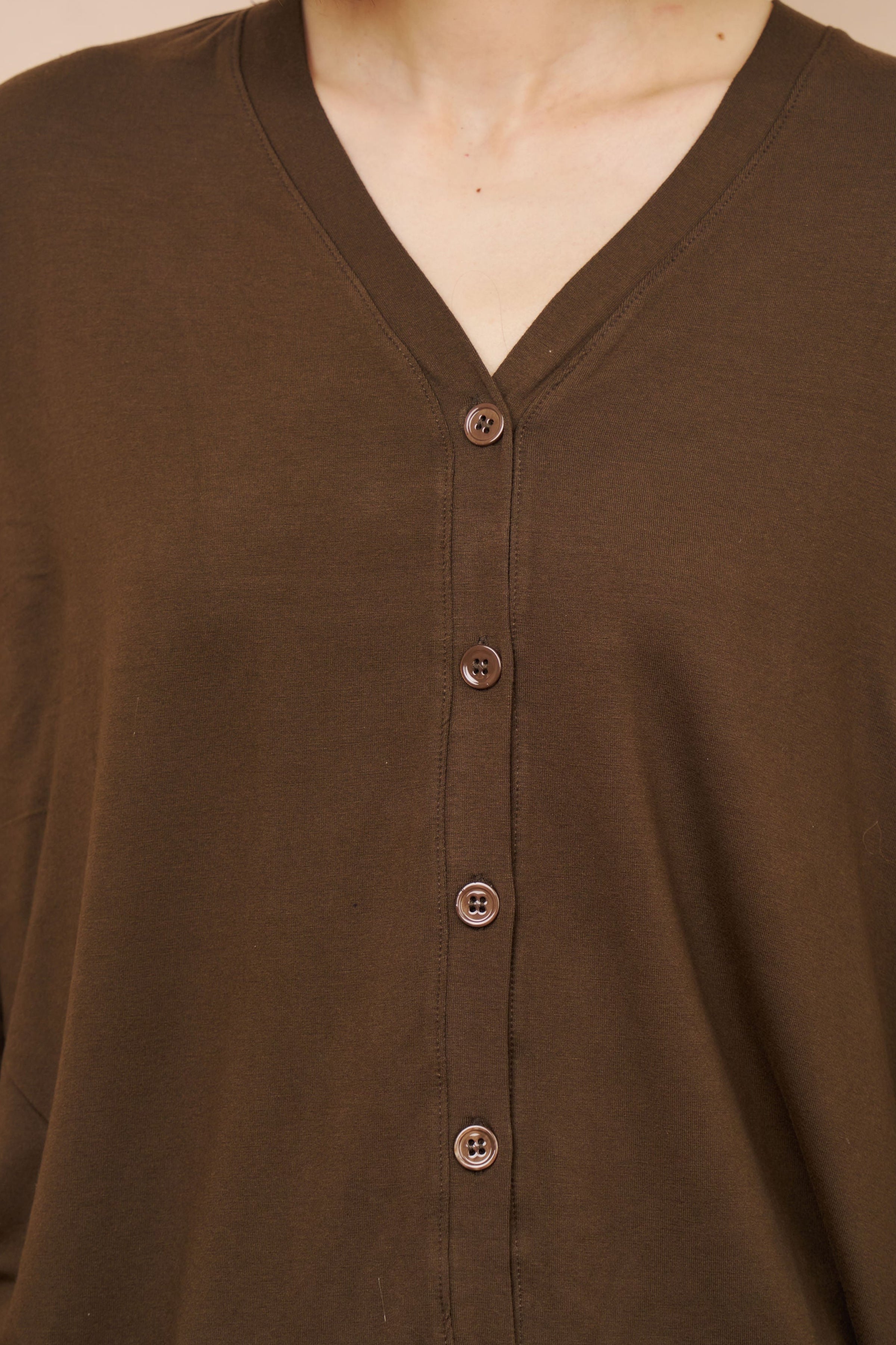 Majestic Soft Touch V-Neck Cardigan in Tonka
