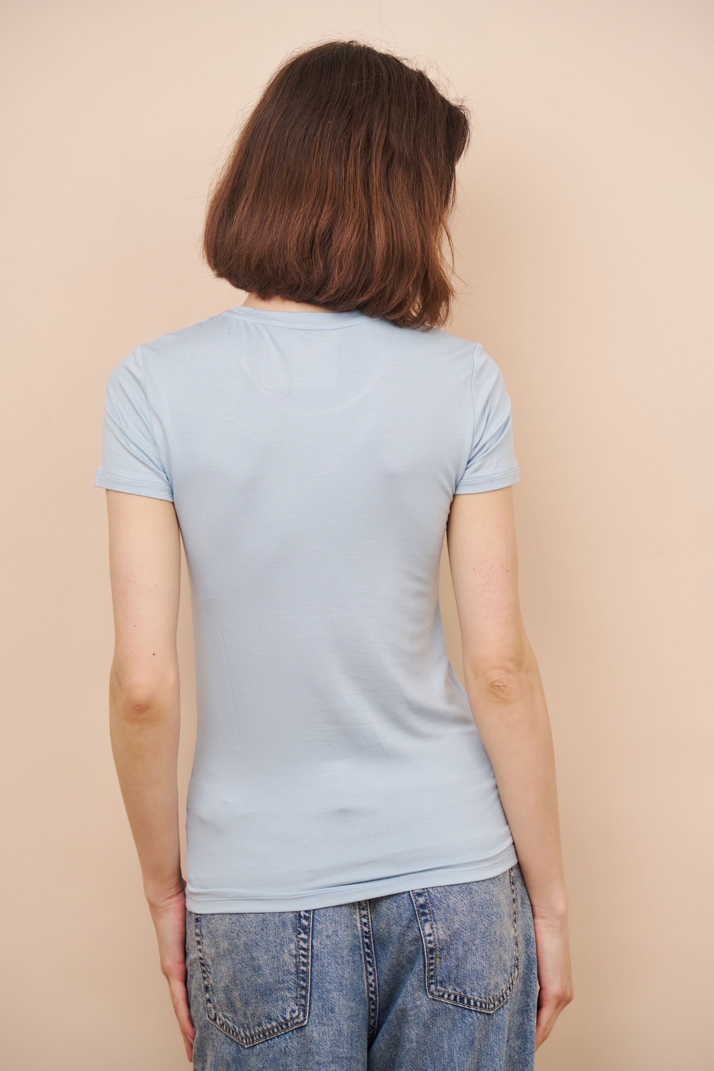 Majestic Soft Touch Short Sleeve Crewneck in Bleu Calanques