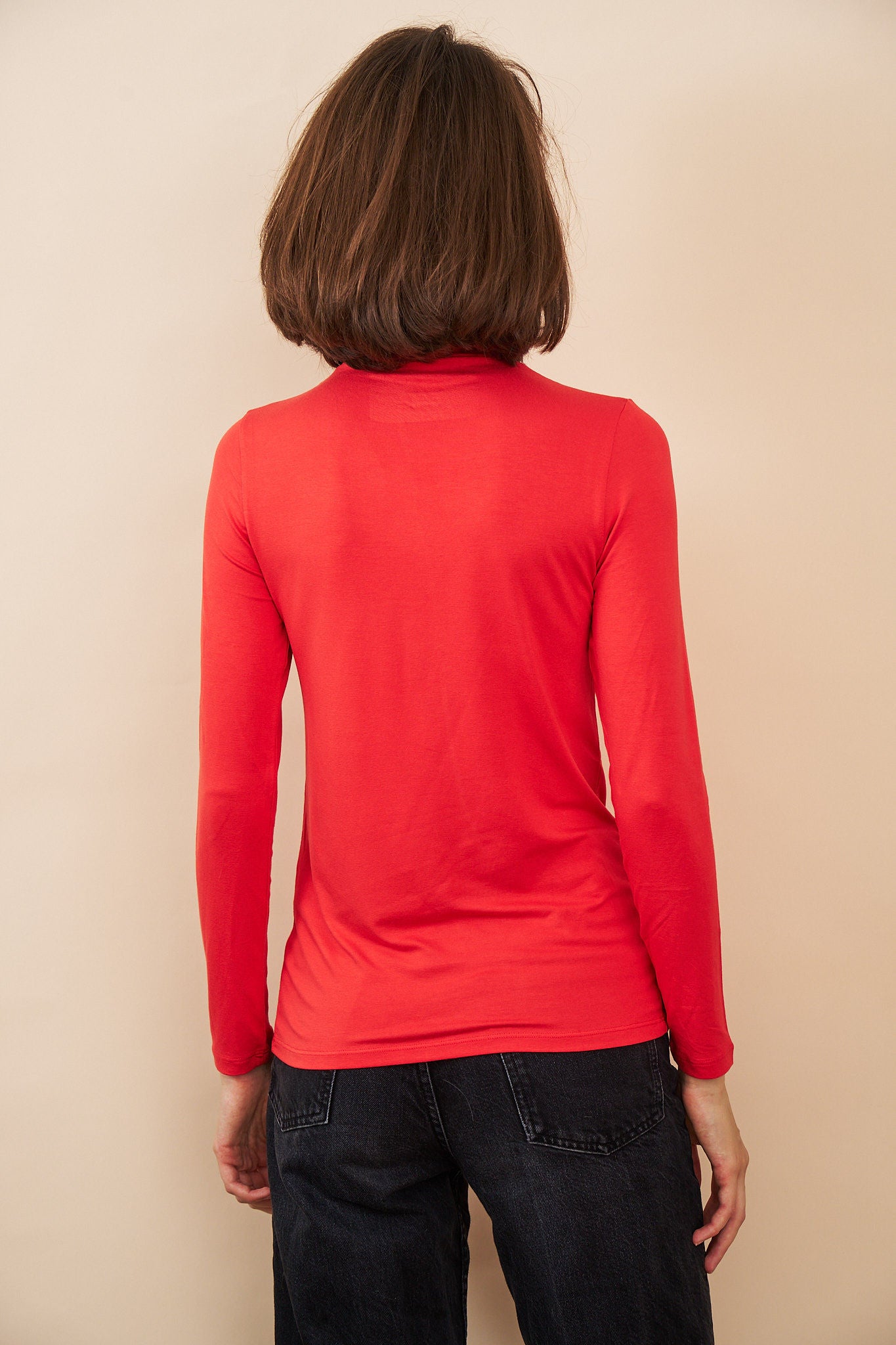 Majestic Soft Touch Long Sleeve Turtleneck in Carmin