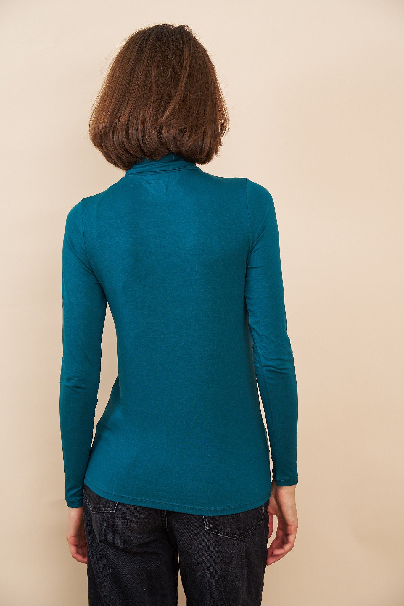 Majestic Soft Touch Long Sleeve Turtleneck in Bleu Majestic