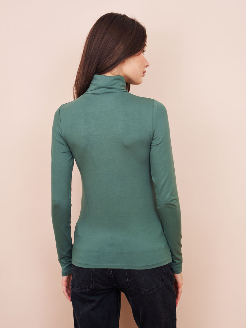 Majestic Soft Touch Long Sleeve Turtleneck in Malachite