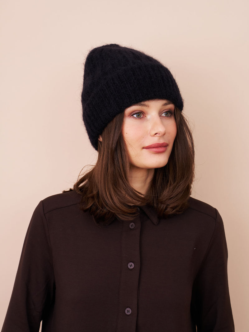 Superkid Mohair Hat in Noir