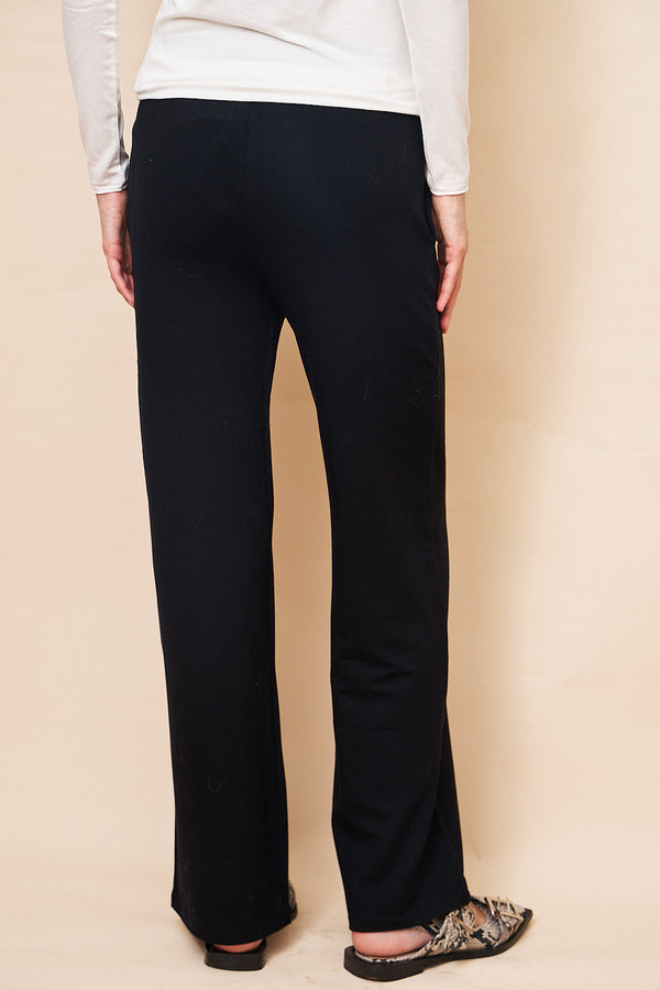 Majestic French Terry Wide Leg Pant in Noir