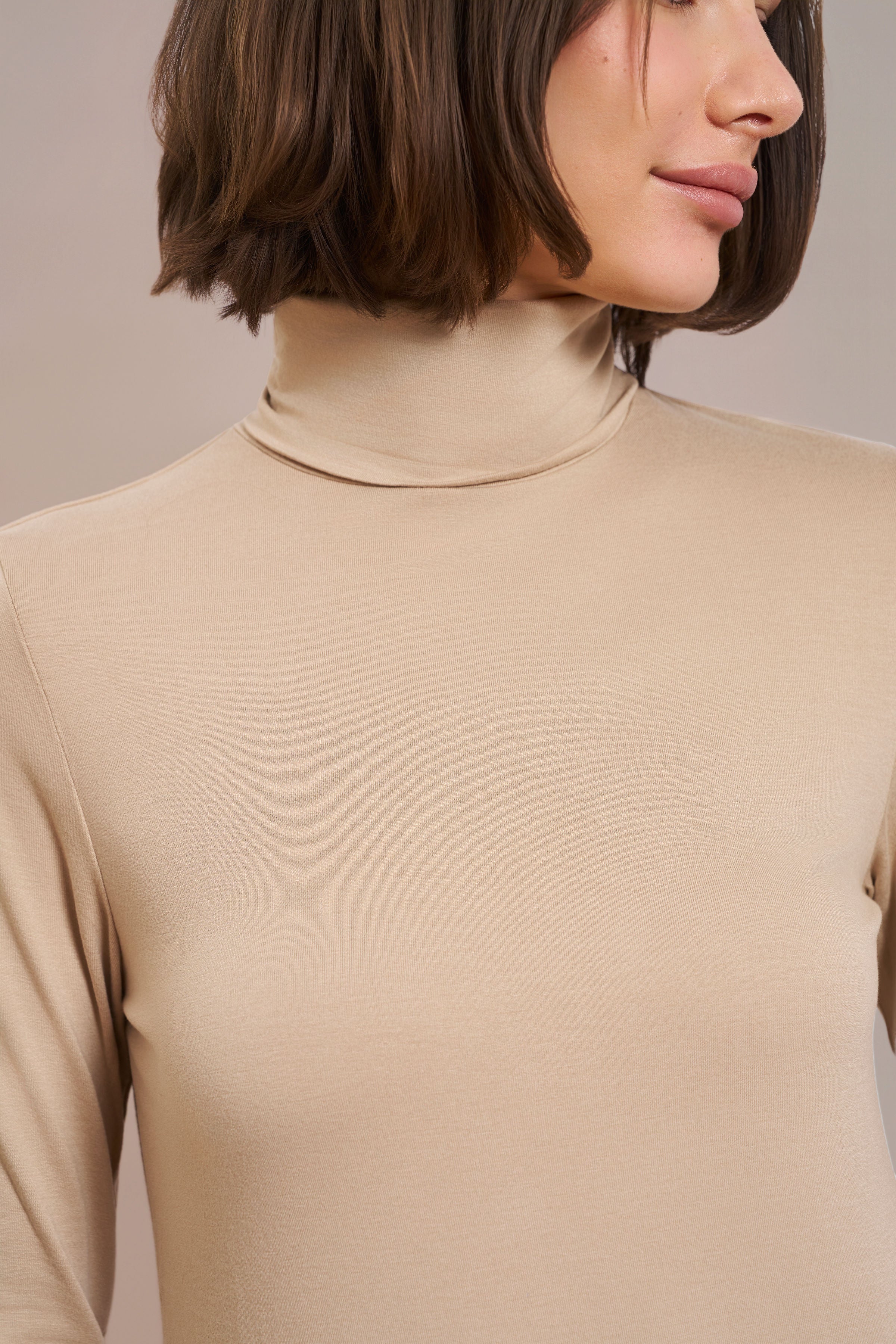 Majestic Soft Touch Long Sleeve Turtleneck in Powder Blush
