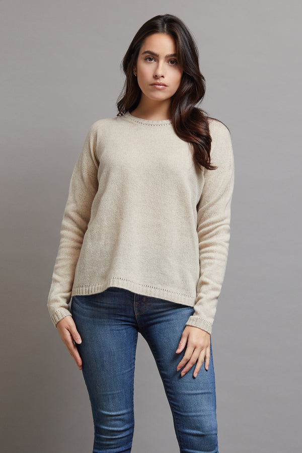 Majestic Oversized Crewneck in Sand