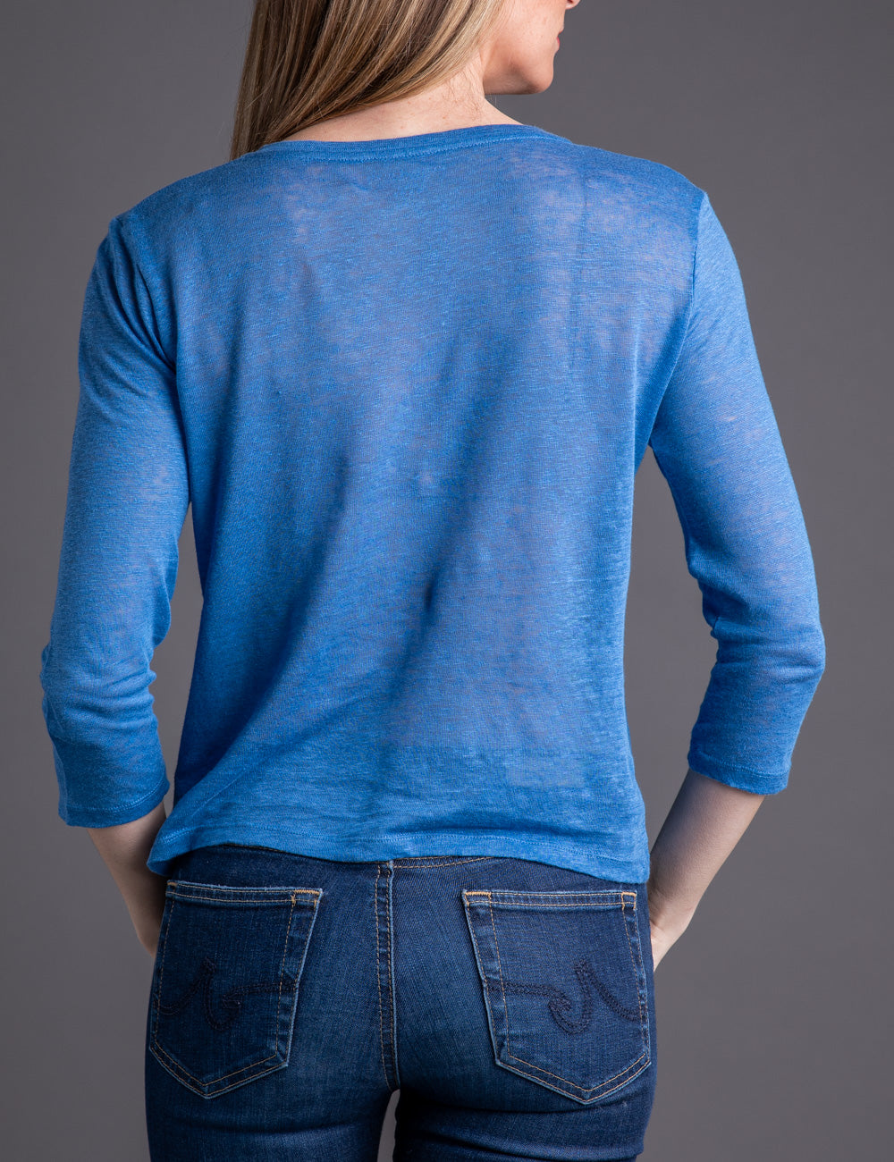 Majestic Linen Cardigan in Ponza Blue