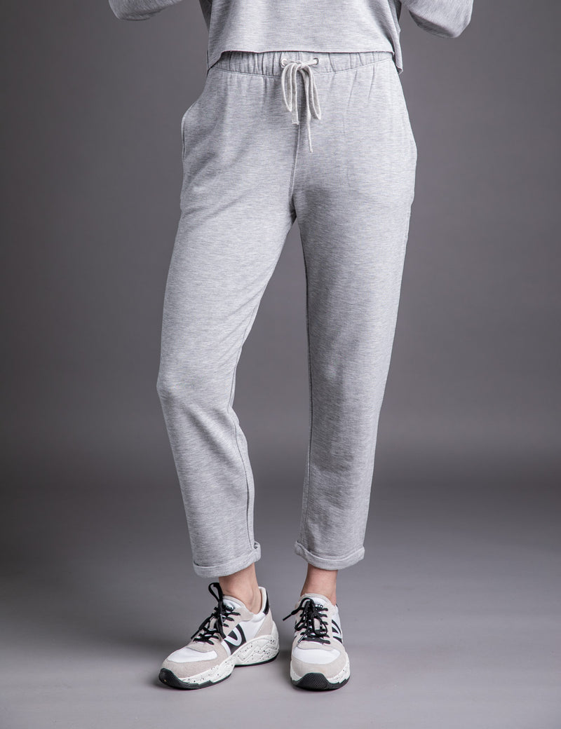 Majestic Straight Leg Pant W/ Rolled Bottom in Grey