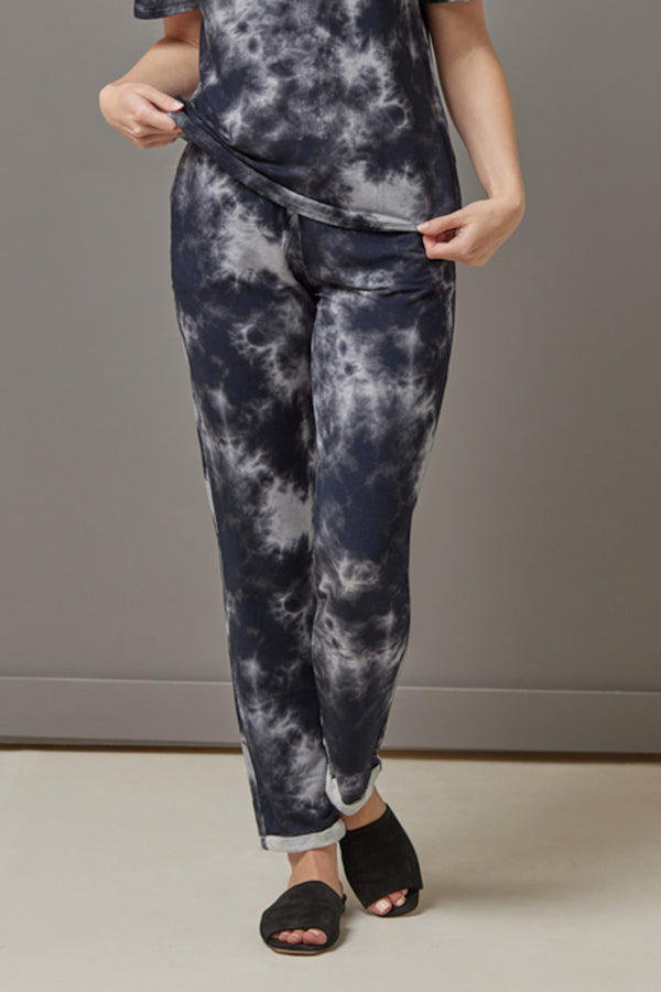 Majestic French Terry Tie Dye Jogger in Marine